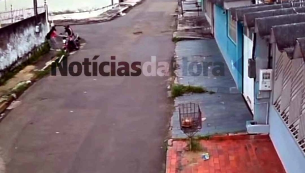 Vídeo mostra criminoso abordando estudante no bairro Castelo Branco, em Rio Branco; vítima reage a assalto