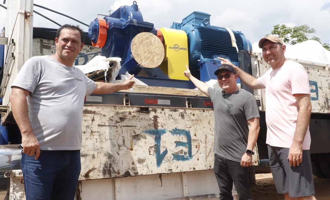 Prefeitura de Rio Branco entrega novas bombas para reforçar captação na ETA II: “Garantir fornecimento contínuo de água pelos próximos dez anos”