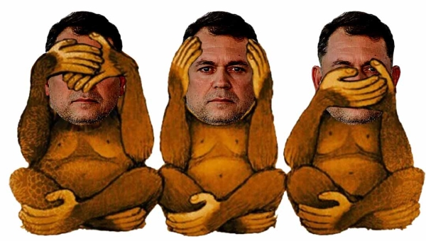 O vice e secretário Alysson segue não vendo o mal, não ouvindo o mal, não falando nem bem, nem mal