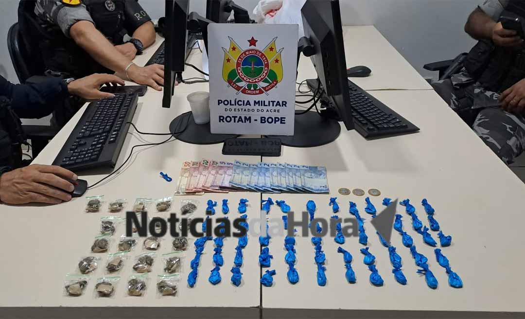 Ex-presidiário é preso pela ROTAM ao ser flagrado vendendo drogas em Rio Branco