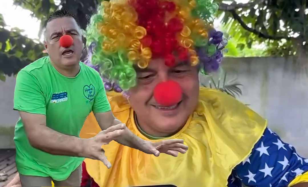 Vestido de palhaço, vereador Eber Machado reage a fala do prefeito Bocalom sobre atuação da oposição