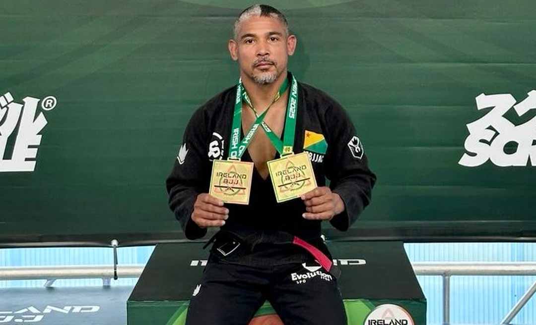 Lutador acreano, mestre ‘Jacaré’, brilha na Irlanda e conquista duas medalhas de ouro no Irish Open de Jiu-Jítsu