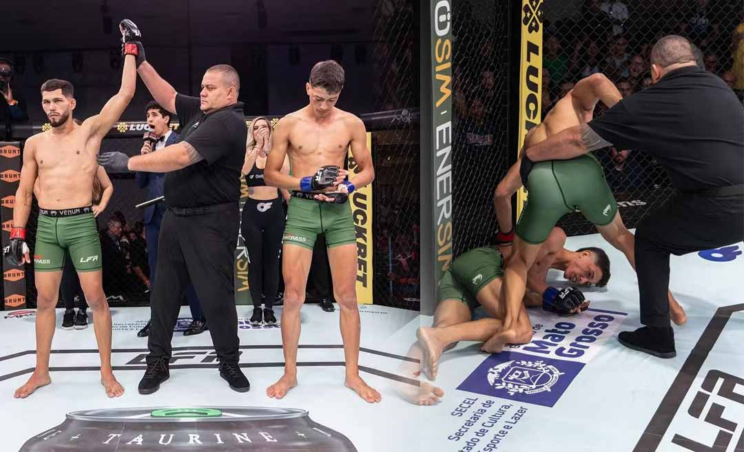 Lutador acreano brilha no LFA e conquista vitória por nocaute; chute rodado certeiro derrubou adversário