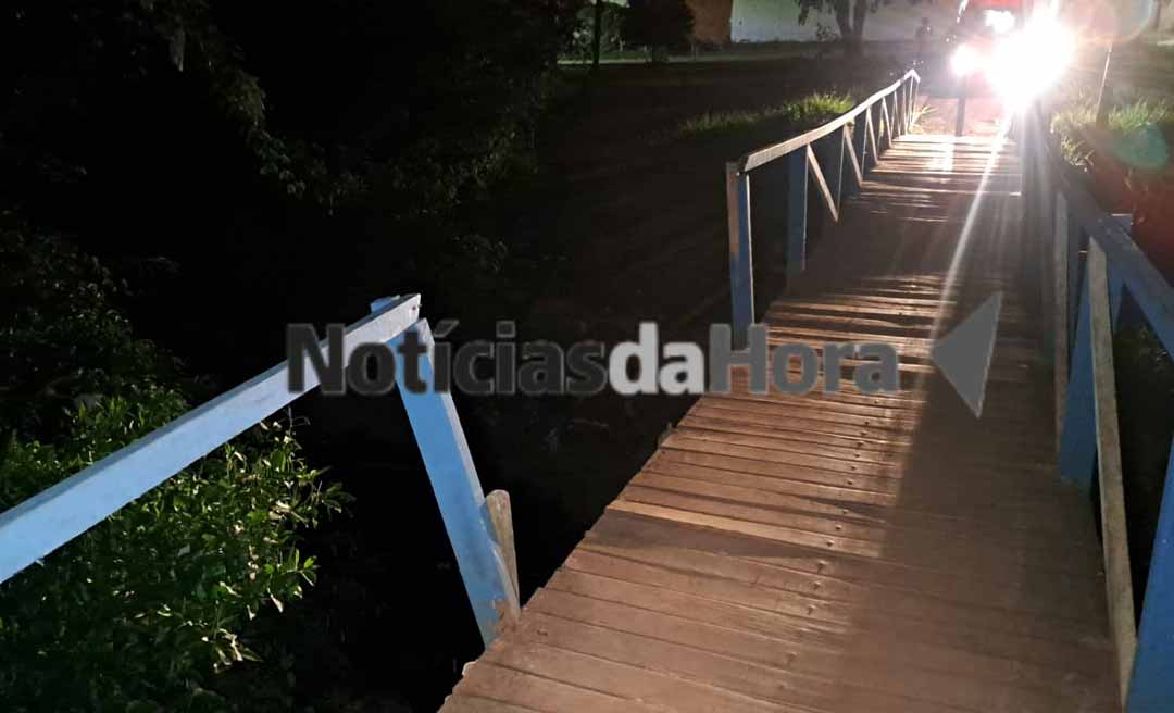 Monitorado sofre queda de ponte enquanto pilotava moto no bairro Alta Alegre, em Rio Branco
