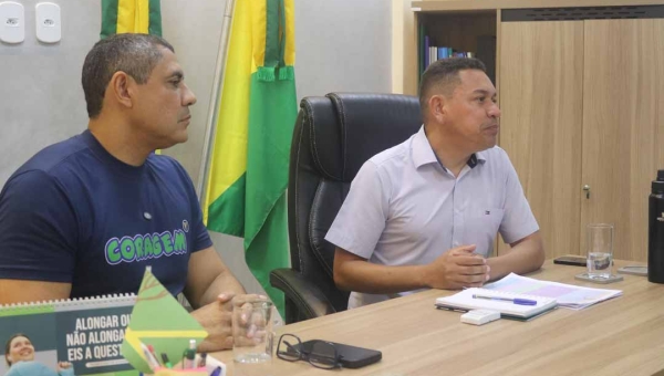 Prefeito Jerry Correia recebe deputado federal Coronel Ulysses no gabinete municipal