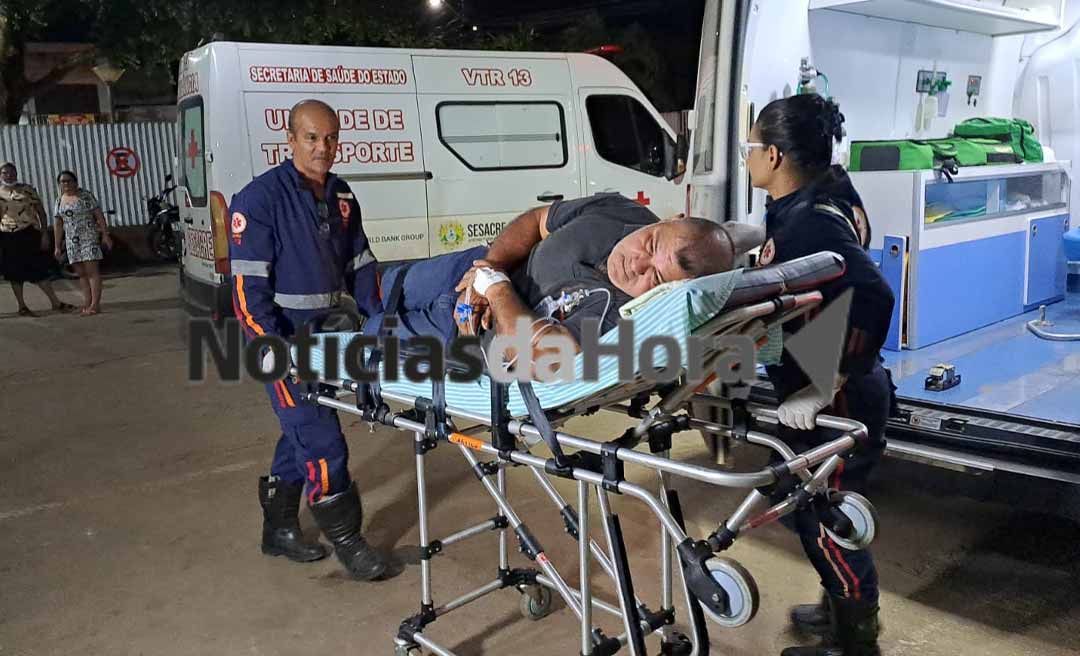 Homem é esfaqueado pela sobrinha durante surto no município de Plácido de Castro; assessor da Prefeitura também é ferido