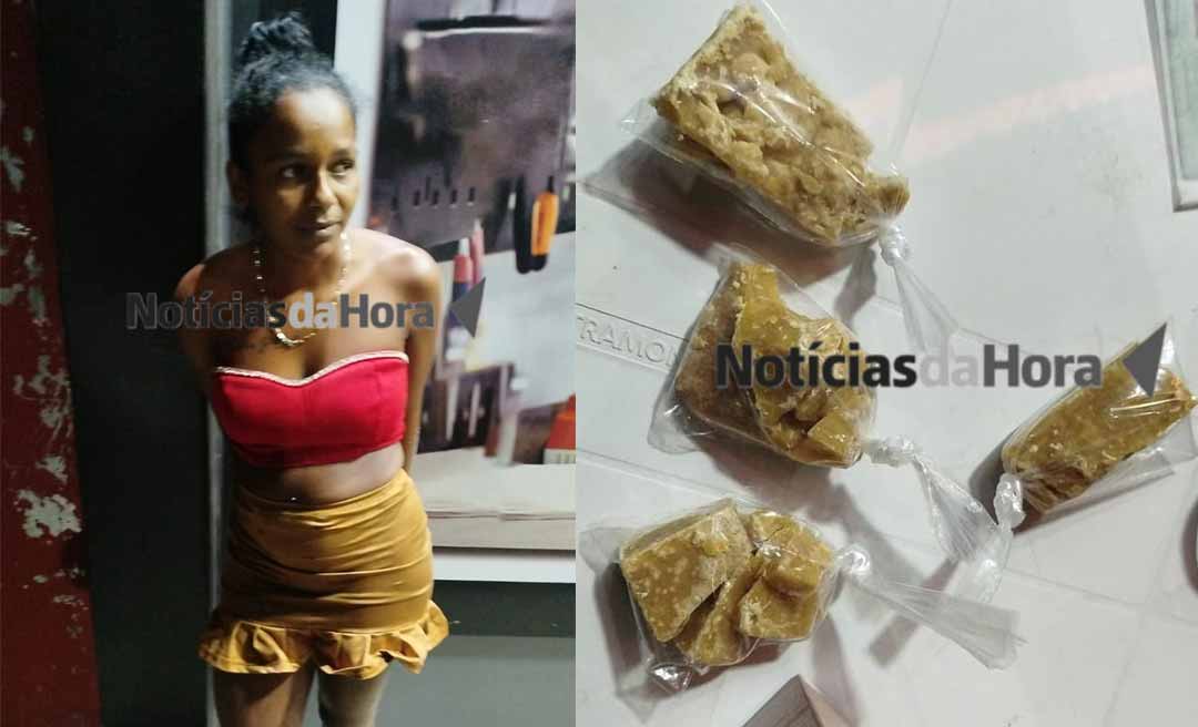 Mulher é presa com crack durante operação do Batalhão de Trânsito da PM em Rio Branco
