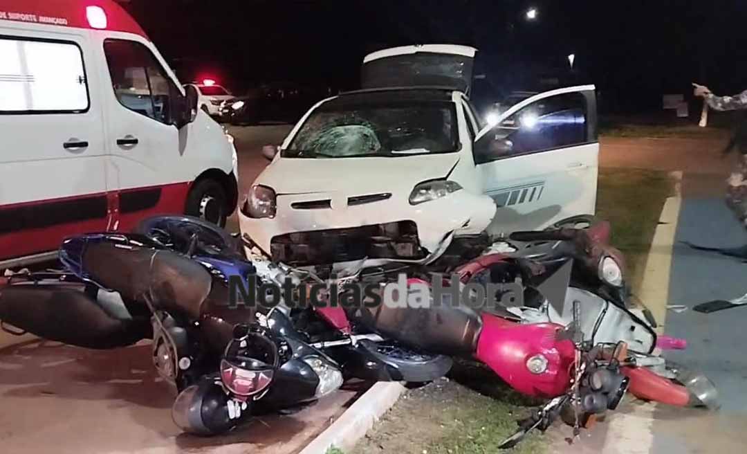 Adolescente foge da polícia, atropela família e deixa quatro feridos em Rio Branco