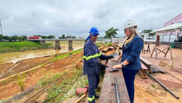 Recuperação da passarela em Rio Branco segue acelerada para garantir segurança dos pedestres