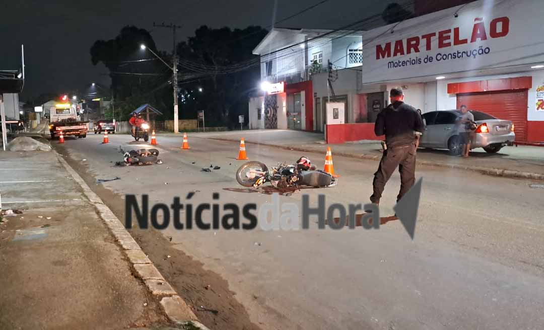 Acidente entre motociclistas deixa homem em estado gravíssimo em Rio Branco; vítima sofreu traumatismo craniano