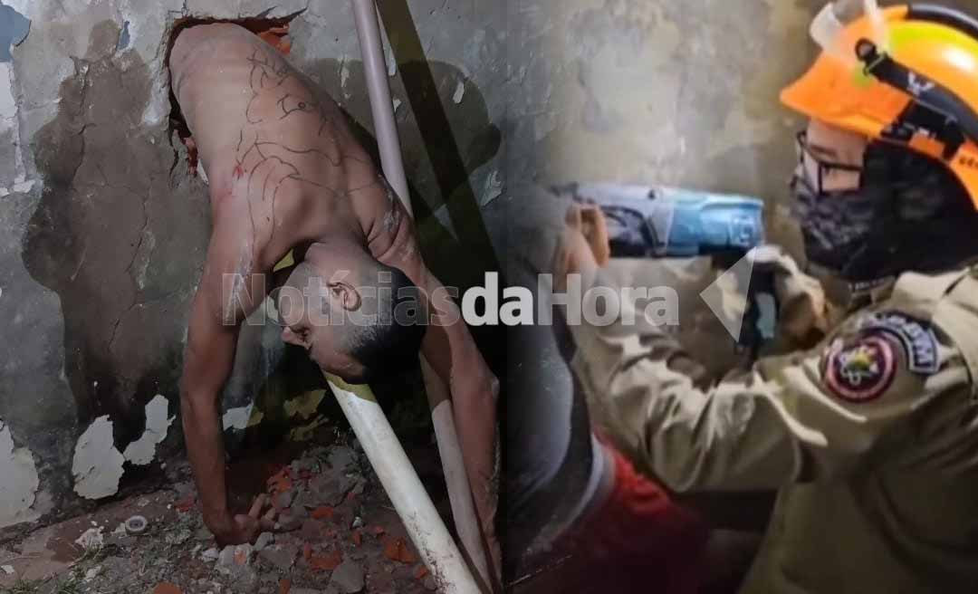 Detento fica entalado durante tentativa de fuga no presídio FOC e bombeiros são acionados