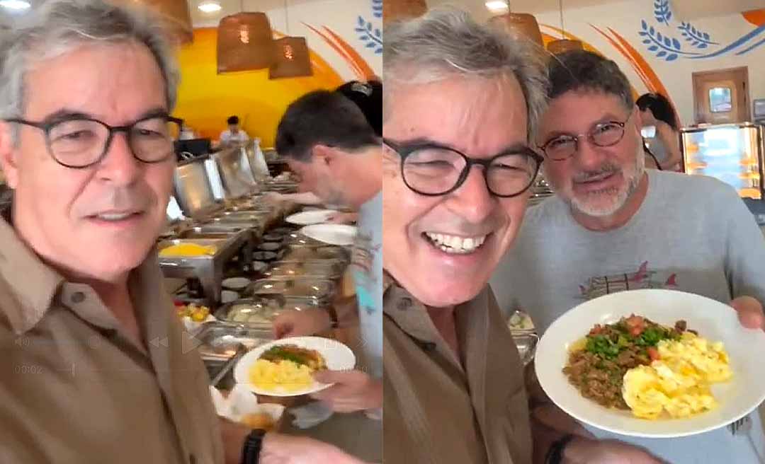 JV e Binho tomam café juntos, e Viana pergunta: “Vai uma baixaria aí?”