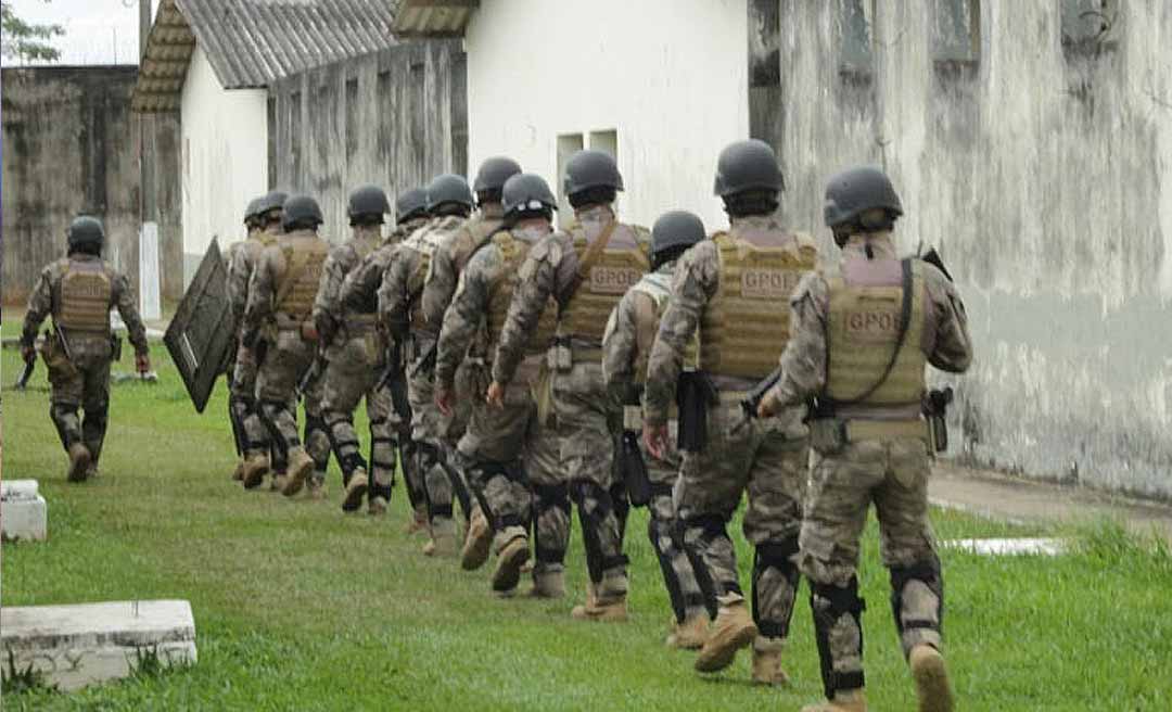 Polícia Penal realiza operação integrada com forças de segurança em presídio de Senador Guiomard