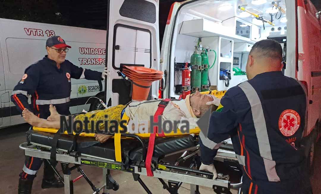 No “zigue-zague”: Idoso com suspeita de embriaguez colide bicicleta com carro na Estrada de Porto Acre