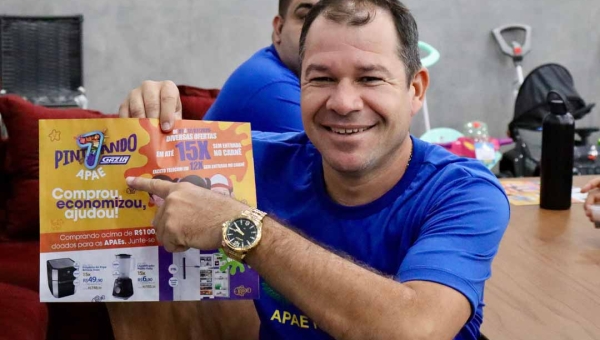 Boa ação gera doação: APAE Rio Branco será beneficiada com campanha “Pintando o 7 Gazin”; lançamento aconteceu nesta terça-feira, 1°