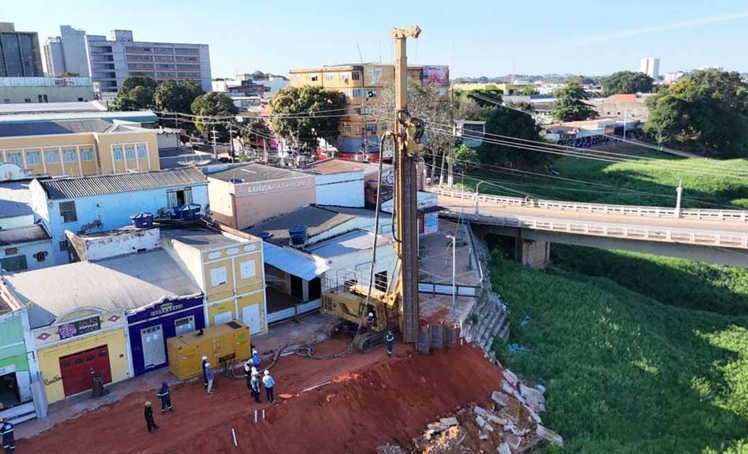 Deracre avança na obra de contenção de erosão no Novo Mercado Velho, em Rio Branco