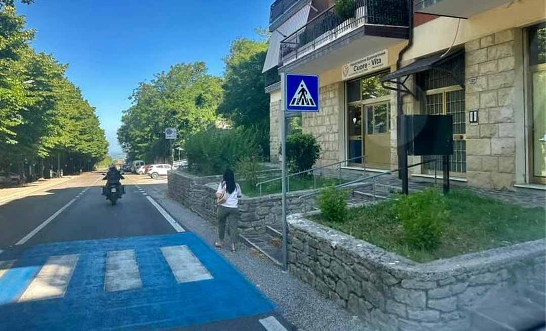 Prefeito Bocalom compara faixas de pedestres de Rio Branco às de San Marino, na Europa: “Identidade visual marcante"