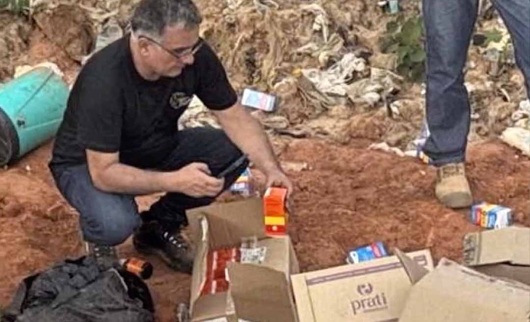 No Acre, Ministério Público encontra medicamentos válidos em lixão e até dinheiro em lixeira de secretaria durante operação