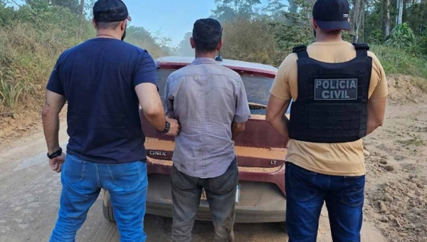 Padrasto que abusou de criança de 12 anos e a engravidou é preso na zona rural de Porto Acre