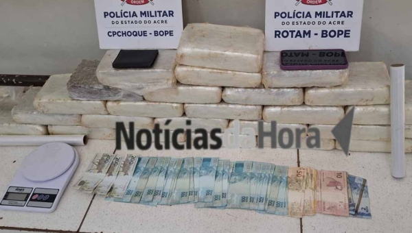 BOPE apreende quase 30 kg de maconha e prende suspeito no bairro Eldorado, em Rio Branco