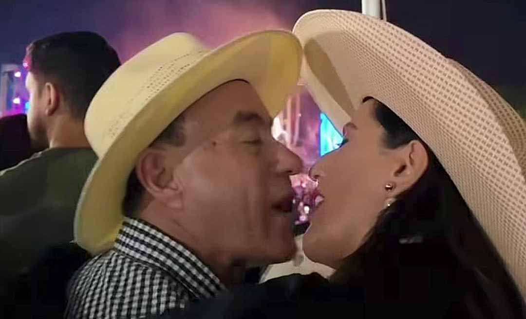 Apaixonado, Bocalom curte show de Gusttavo Lima com sua esposa, Kellen Bocalom, e declara: “Mais um momento memorável com ela”