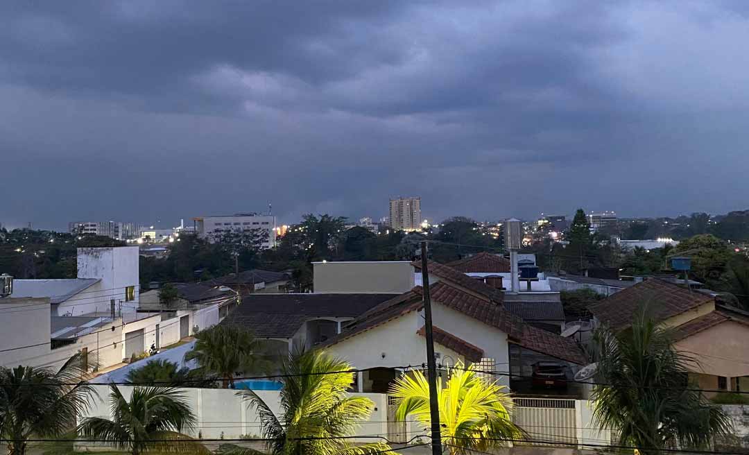 Frente fria anunciada por Friale para a terça-feira, 29, começa a dar sinais em Rio Branco; temperatura já está abaixo dos 30° C