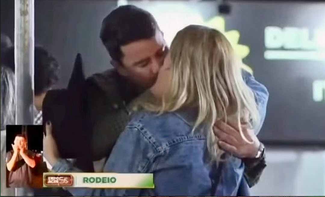 Beijaço no rodeio: Gladson Cameli rouba a cena ao lado da namorada no na Expoacre 2025