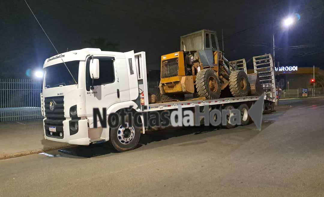 Trio é preso em flagrante tentando furtar pá carregadeira no ramal da Piçarreira, zona rural de Rio Branco