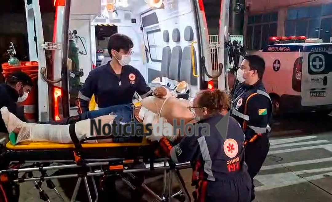 Motociclista sofre múltiplas fraturas após colisão com bezerro na AC-40, próximo ao Parque de Exposições