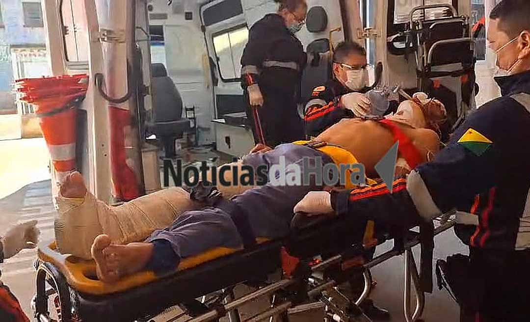 Colisão frontal entre motos deixa dois homens feridos em estado grave no Ramal do Bujari, interior do Acre