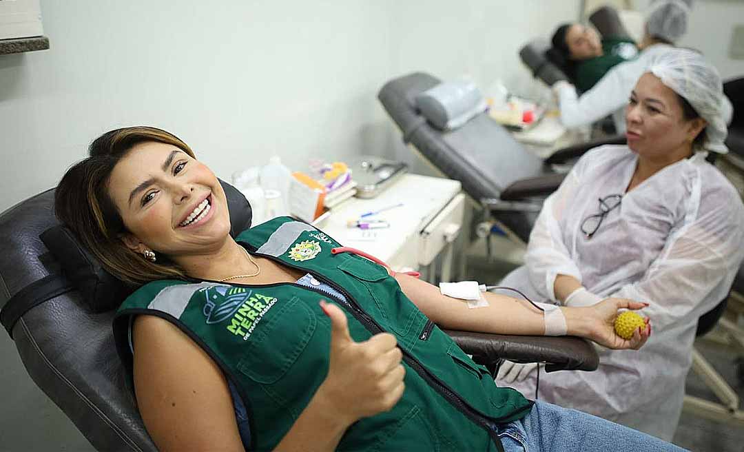 Gabriela Câmara e servidores do Iteracre atendem chamado de Gladson e doam sangue ao Hemoacre