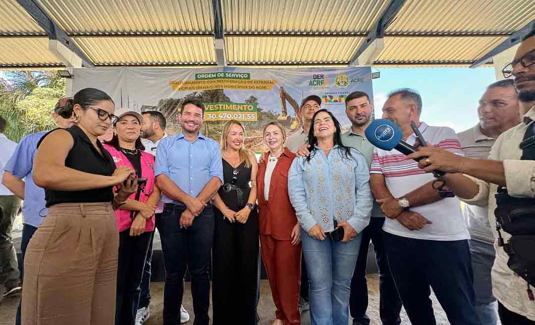 Em Cruzeiro, Gladson e Mailza assinam ordem de serviço de mais de R$ 30 milhões para recuperação de ramais do Juruá