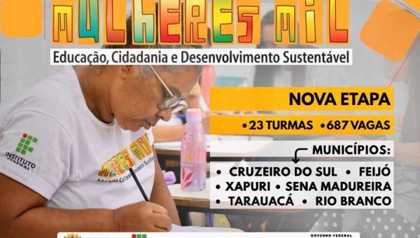 Ifac lança 4º ciclo do Programa Mulheres Mil com 687 vagas em seis municípios