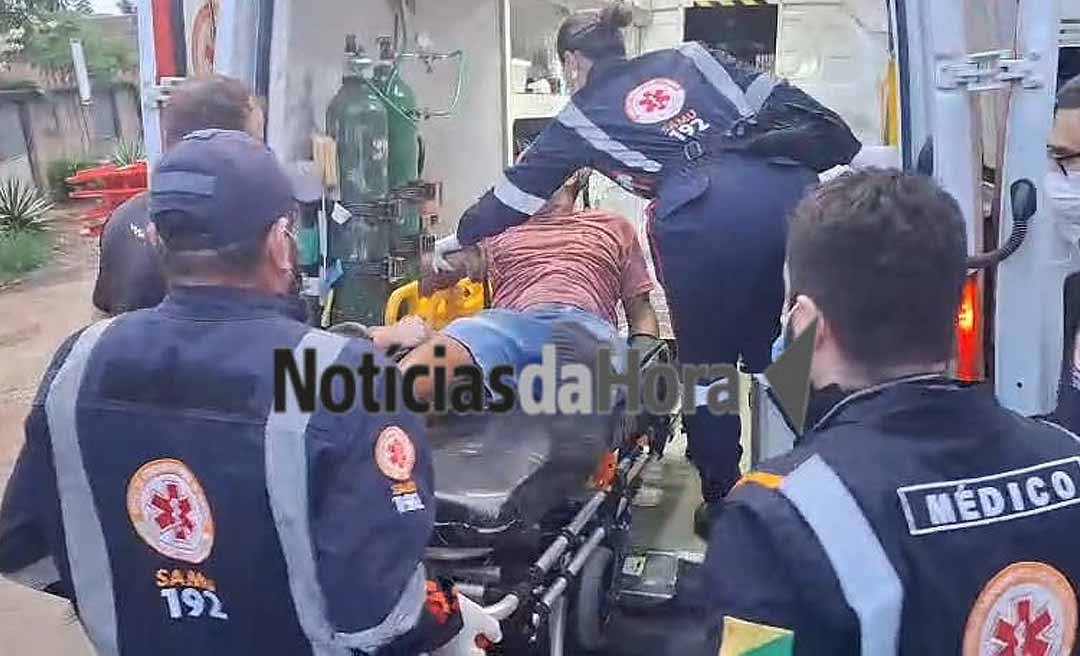 Queda de cinco metros após descarga elétrica deixa idoso ferido em Rio Branco