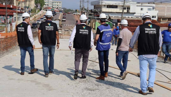 TCE-AC realiza visita técnica ao viaduto da AABB e reforça fiscalização da obra