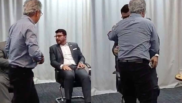 Adversários, Gladson e Jorge Viana se cumprimentam em Conferência do Trabalho no Acre