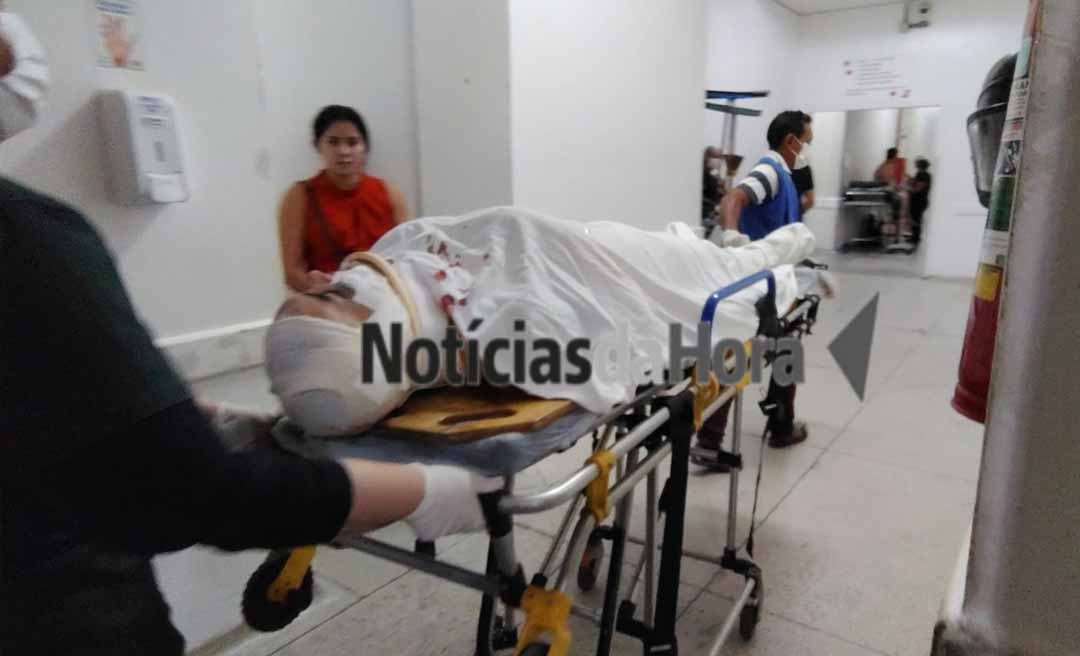 Motociclista é transferido para o Pronto-Socorro de Rio Branco após colisão com caminhão em Boca do Acre