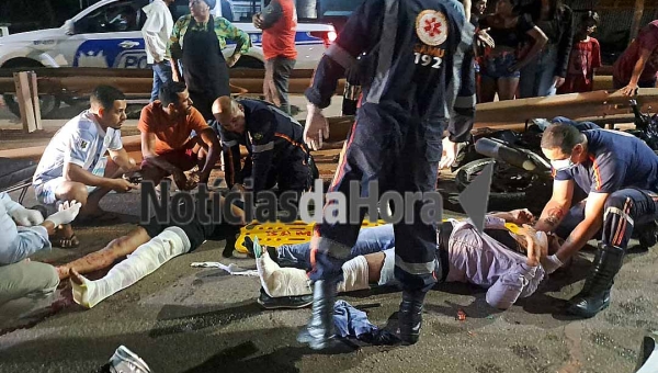 Conversão proibida causa acidente e deixa três motociclistas feridos no bairro Belo Jardim I, Segundo Distrito de Rio Branco