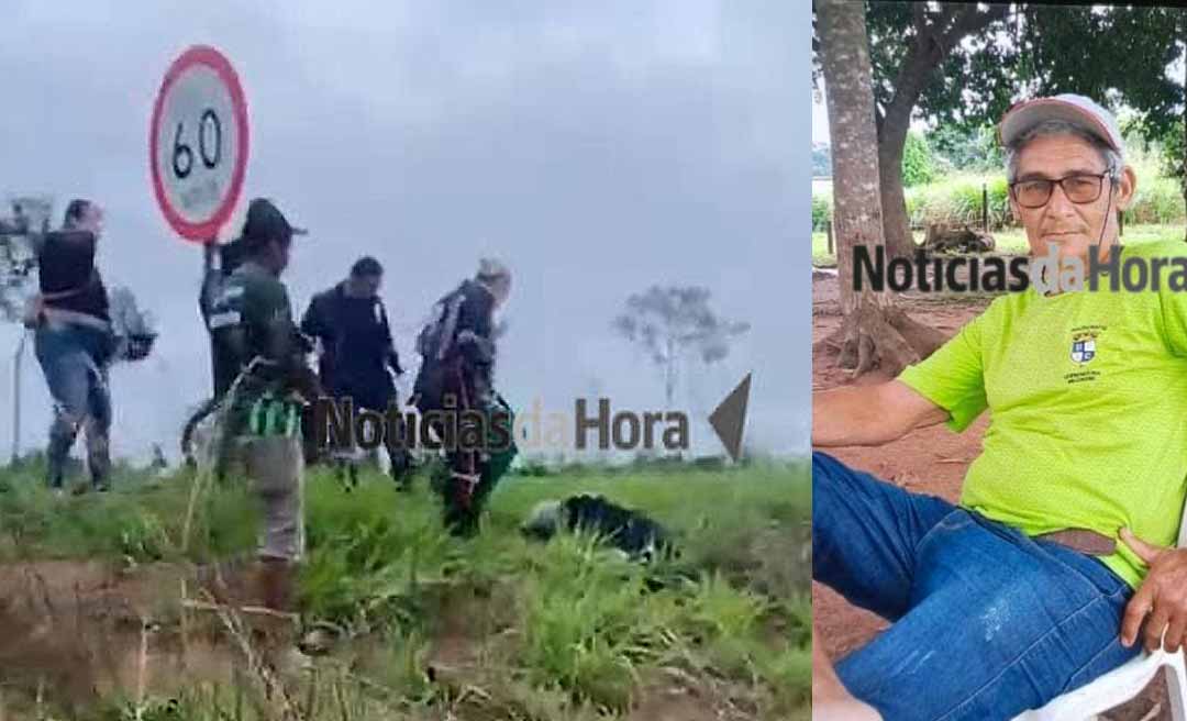 Idoso é encontrado morto às margens da BR-317 em Senador Guiomard; corpo estava ao lado de uma motocicleta