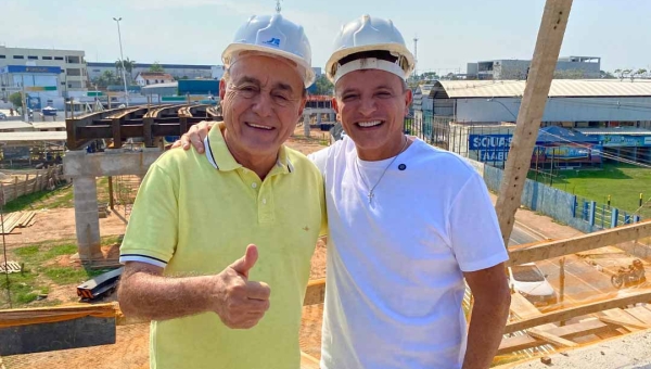Bocalom e Márcio Bittar visitam obras do Elevado Mamedio Bittar, na Avenida Ceará: “Era chamado de loucura; hoje é realidade”