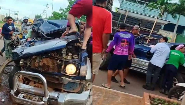 Pai morre e adolescente fica em estado gravíssimo após colisão entre carro e caminhão no interior do Acre