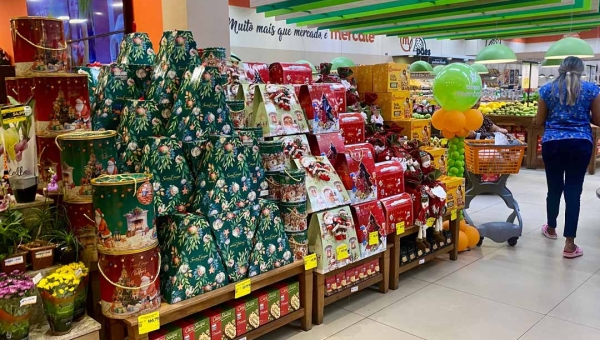 Faltando 63 dias para o Natal, supermercados de Rio Branco já iniciam venda de produtos natalinos