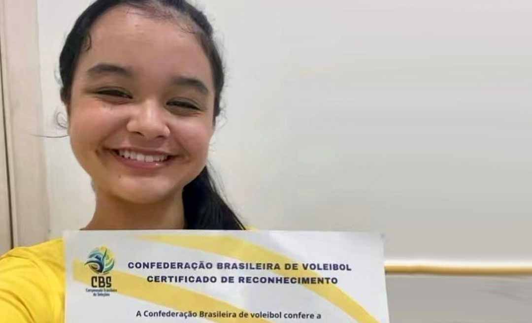 Atleta Feijoense de 12 anos é destaque em competição nacional de vôlei no Rio de Janeiro