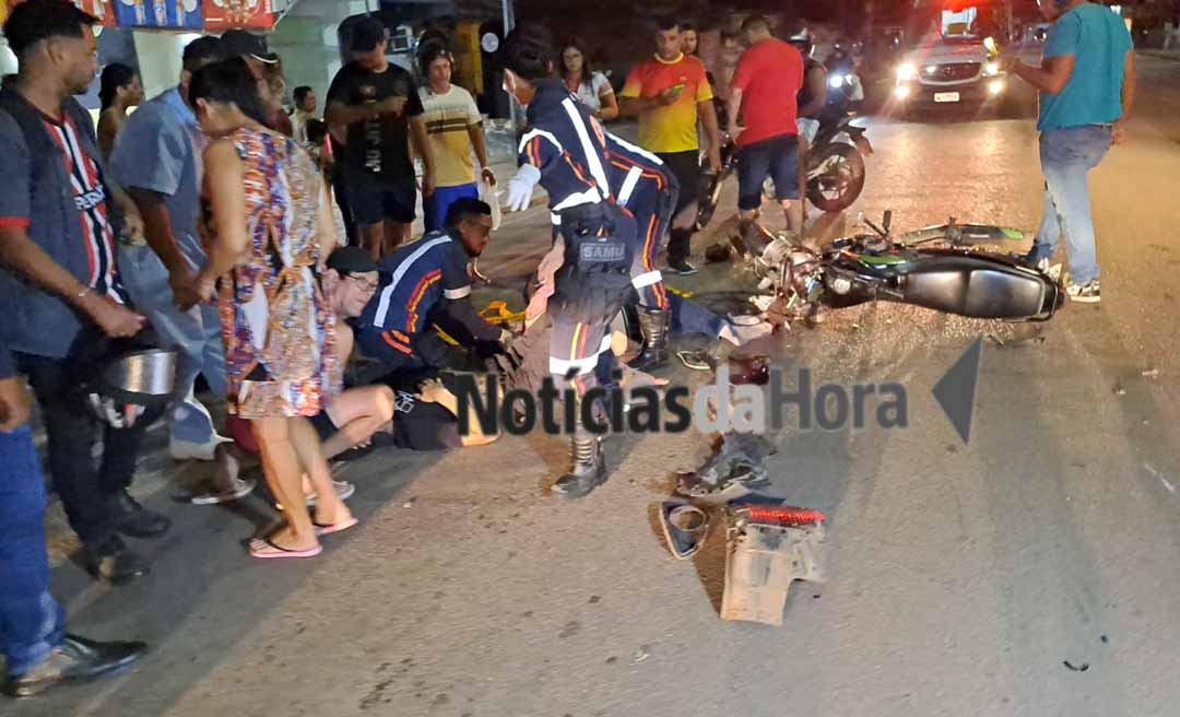 Triplo atropelamento deixa três pessoas feridas no bairro da Glória, região da Baixada da Sobral