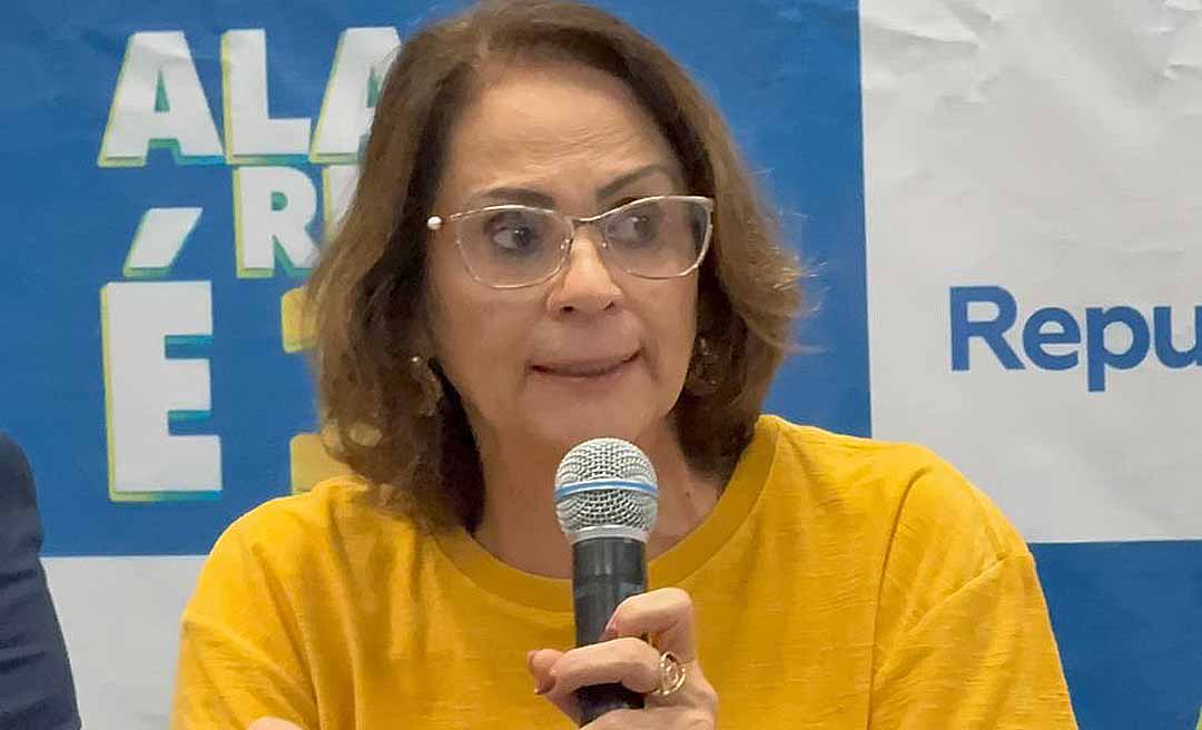 No Acre para festa de filiação de Alan Rick ao Republicanos, Damares diz que Estado precisa de um governo conservador