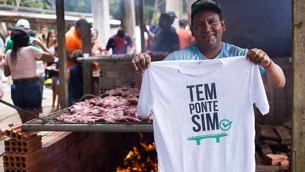 Em clima de festa e alta expectativa, moradores do bairro Sibéria aguardam entrega de ponte histórica em Xapuri com churrasco
