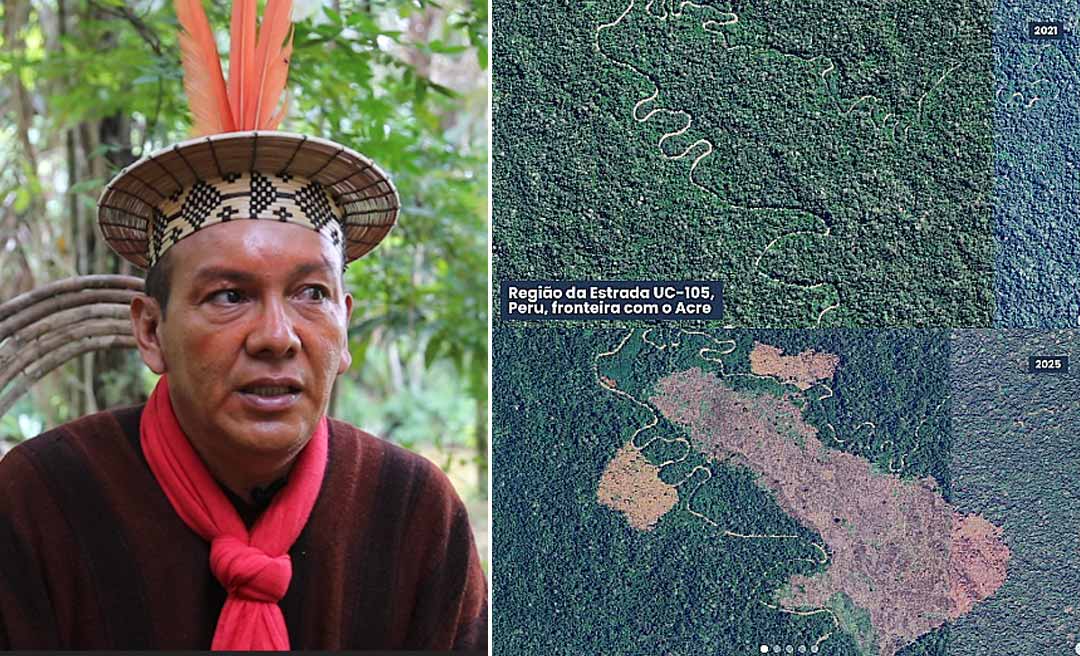 Liderança ashaninka, Francisco Piyãko demonstra preocupação com abertura de estrada no Peru, na fronteira com o Acre