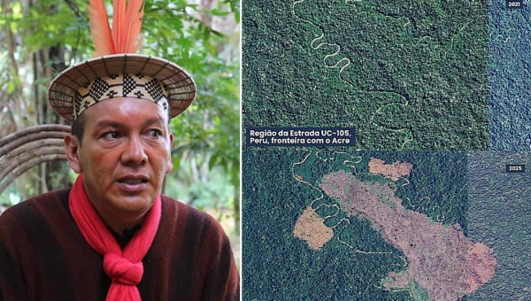 Liderança ashaninka, Francisco Piyãko demonstra preocupação com abertura de estrada no Peru, na fronteira com o Acre