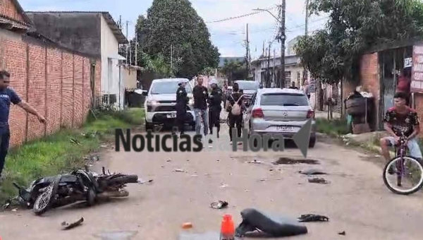 Motociclista fica ferida após colisão com veículo de aplicativo no bairro Mocinha Magalhães, em Rio Branco