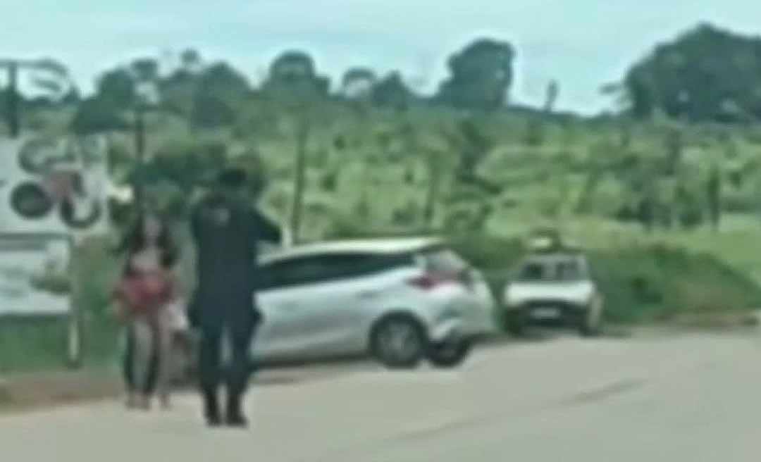 Fuga pela BR-364 termina com assaltante preso após fazer mulher refém; veja o vídeo